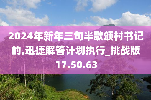 2024年新年三句半歌颂村书记的,迅捷解答计划执行_挑战版17.50.63