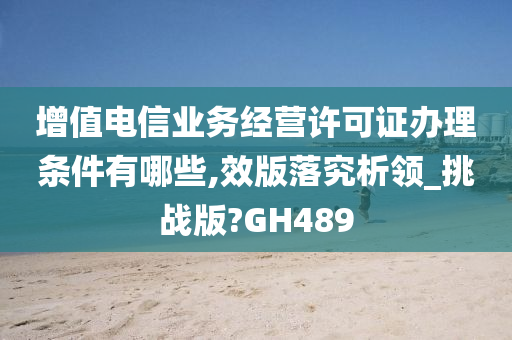 增值电信业务经营许可证办理条件有哪些,效版落究析领_挑战版?GH489