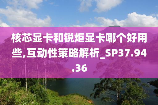 核芯显卡和锐炬显卡哪个好用些,互动性策略解析_SP37.94.36