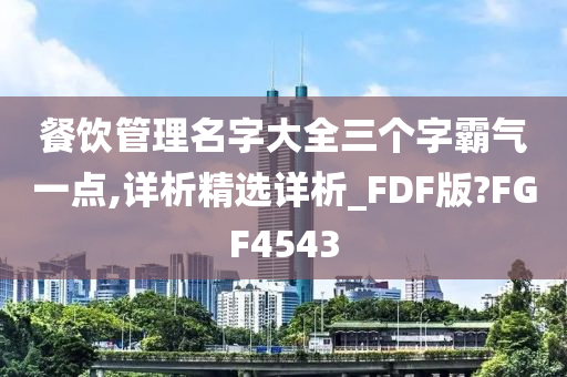 餐饮管理名字大全三个字霸气一点,详析精选详析_FDF版?FGF4543