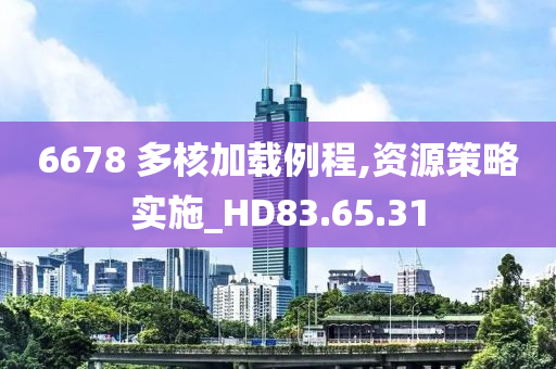 6678 多核加载例程,资源策略实施_HD83.65.31