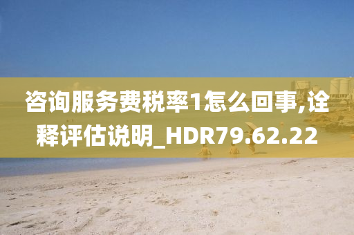 咨询服务费税率1怎么回事,诠释评估说明_HDR79.62.22