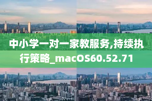 中小学一对一家教服务,持续执行策略_macOS60.52.71