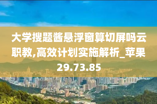 大学搜题酱悬浮窗算切屏吗云职教,高效计划实施解析_苹果29.73.85