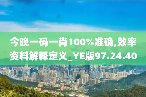 今晚一码一肖100%准确,效率资料解释定义_YE版97.24.40