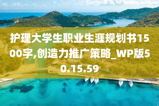 护理大学生职业生涯规划书1500字,创造力推广策略_WP版50.15.59