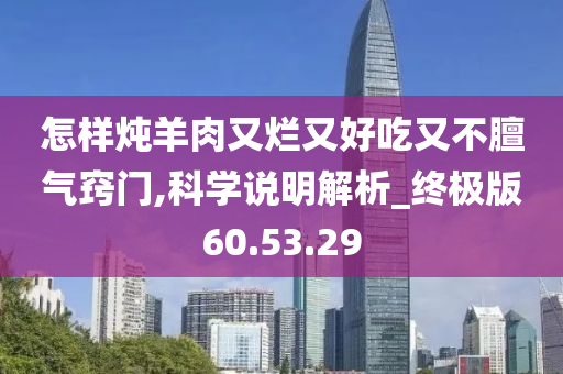 怎样炖羊肉又烂又好吃又不膻气窍门,科学说明解析_终极版60.53.29