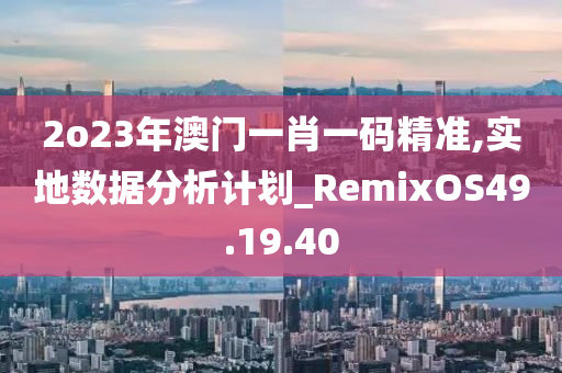 2o23年澳门一肖一码精准,实地数据分析计划_RemixOS49.19.40