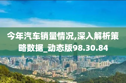 今年汽车销量情况,深入解析策略数据_动态版98.30.84