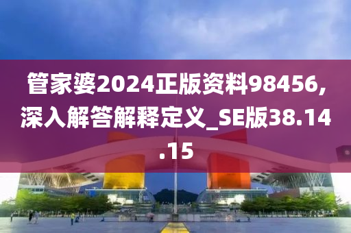 管家婆2024正版资料98456,深入解答解释定义_SE版38.14.15