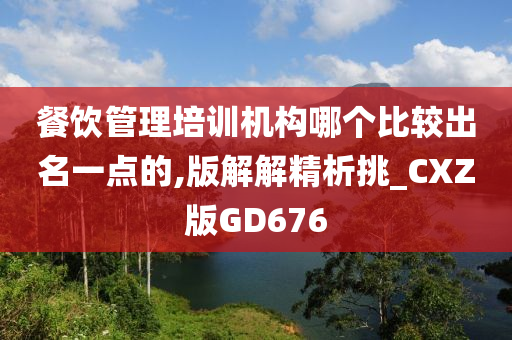 餐饮管理培训机构哪个比较出名一点的,版解解精析挑_CXZ版GD676