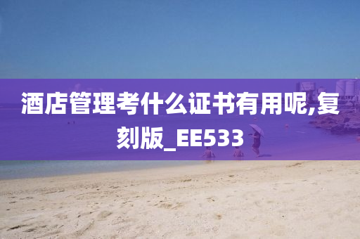 酒店管理考什么证书有用呢,复刻版_EE533