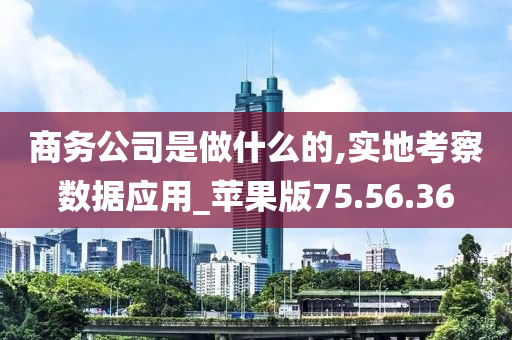 商务公司是做什么的,实地考察数据应用_苹果版75.56.36