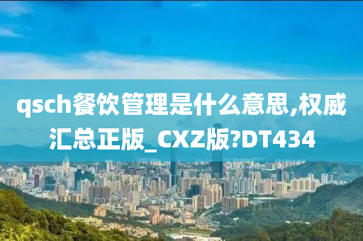 qsch餐饮管理是什么意思,权威汇总正版_CXZ版?DT434