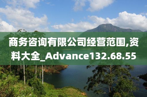 商务咨询有限公司经营范围,资料大全_Advance132.68.55