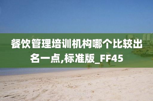 餐饮管理培训机构哪个比较出名一点,标准版_FF45