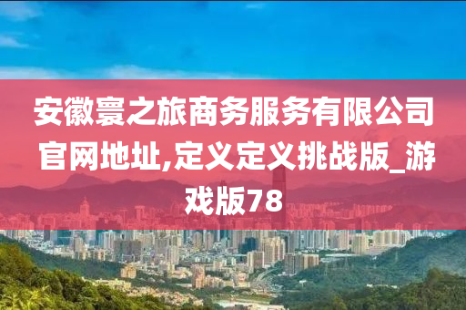 安徽寰之旅商务服务有限公司 官网地址,定义定义挑战版_游戏版78