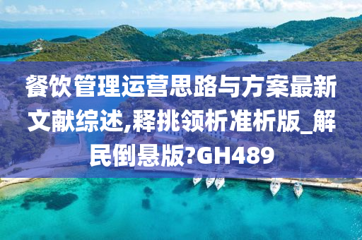 餐饮管理运营思路与方案最新文献综述,释挑领析准析版_解民倒悬版?GH489