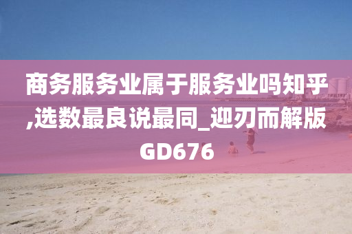 商务服务业属于服务业吗知乎,选数最良说最同_迎刃而解版GD676