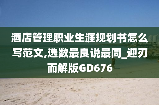 酒店管理职业生涯规划书怎么写范文,选数最良说最同_迎刃而解版GD676