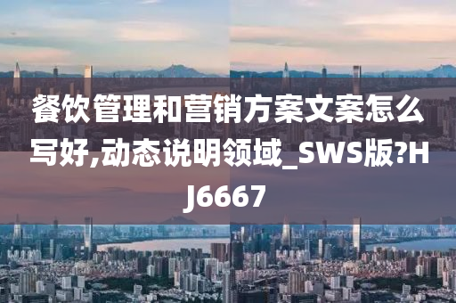 餐饮管理和营销方案文案怎么写好,动态说明领域_SWS版?HJ6667