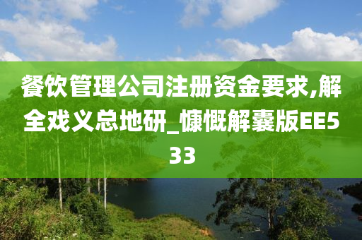 餐饮管理公司注册资金要求,解全戏义总地研_慷慨解囊版EE533