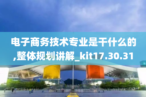 电子商务技术专业是干什么的,整体规划讲解_kit17.30.31